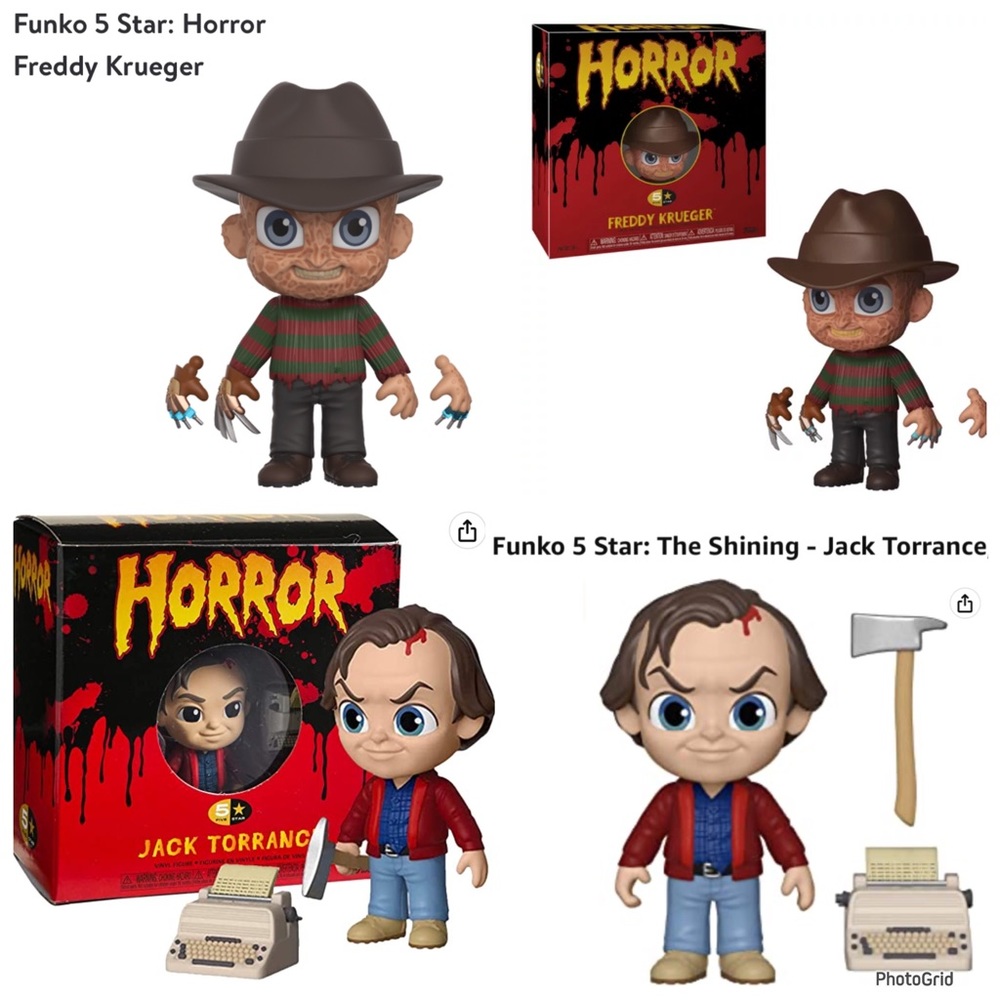 Funko 5 stars horror figures lot of 2 jack torrance & Freddy Krueger NEW